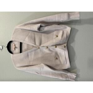 Philosophy Stone Colored V-Neck Button-Up Cardigan Sweater, Small